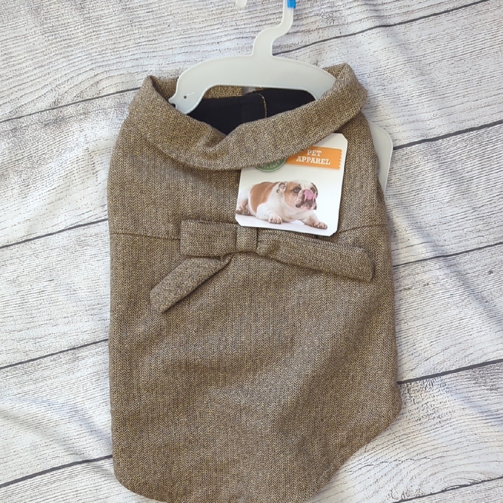 Stylish Brown Dog Coat with Bow